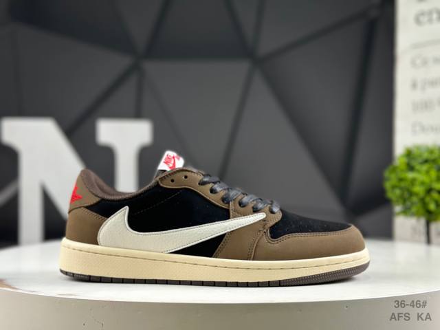 Nike Aj1 Travis Scott X Air Jordan 1 "Reverse Mocha" Aj1 Joe 1 Ts Lightning Join