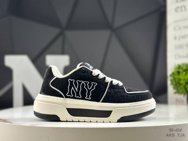 Mlb Bigball Chunky Embo Monogram New York Yankees Elevated Thick-soled Casual Sn