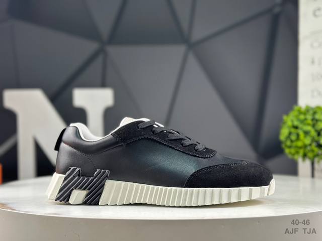 Hermes Hermes breathable men's casual sports stitching H letter logo flat casua