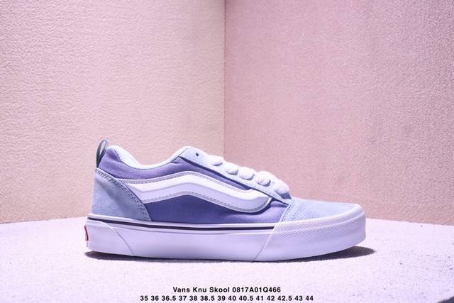 Vans Knu Skool Vans bread shoes blue gray and white with shock absorption and w