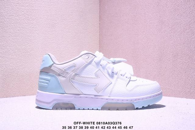 Company-level Off-White new round-toe lace-up low-top sports white shoes running