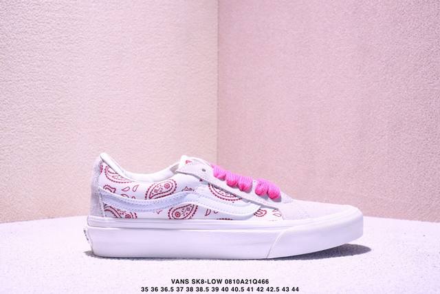 Vans Sk8-Low Cashew Flower Leisurely Comfortable Versatile Low-Top Canvas Shoes