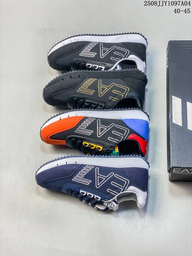 Emporio Armani Ea7 leather round toe lace-up low-top casual shoes for men! Code: