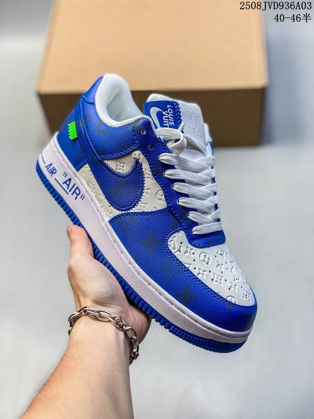 Upgraded version Louisvuittonxnike Air Force 1 Low low-top lace-up sneakers LV j