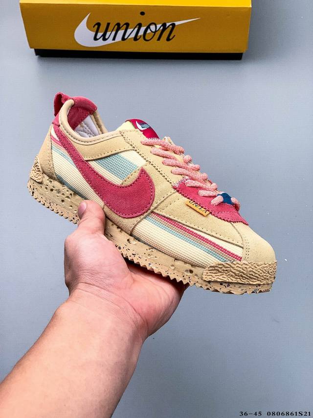 The Union x Nike Cortez Forrest Gump Retro Running Shoes (DDD) continue the Nike