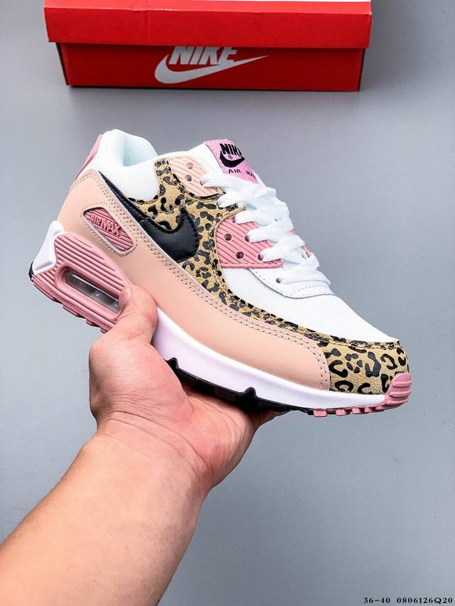 Nike Wmns Nike Air Max 90 Oreo Half Palm Air Cushion Full Leather Retro Sports