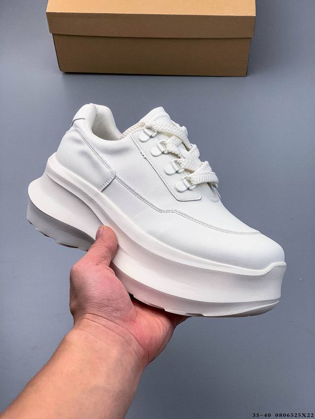 Cdg joint thick-soled height-enhancing white shoes for women Yi Mengling same st