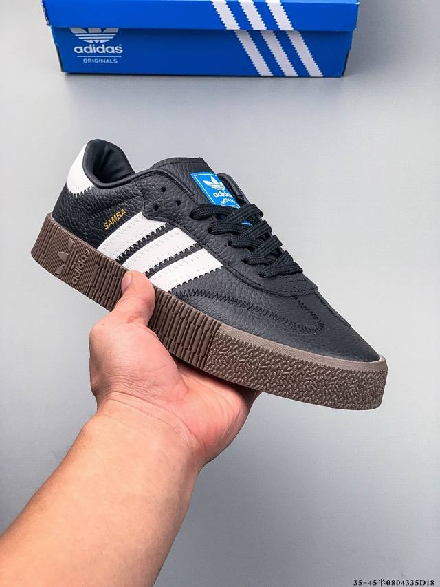 True half size! Adidas Samba Rose Trefoil Retro Thick Sole Heightening Casual S