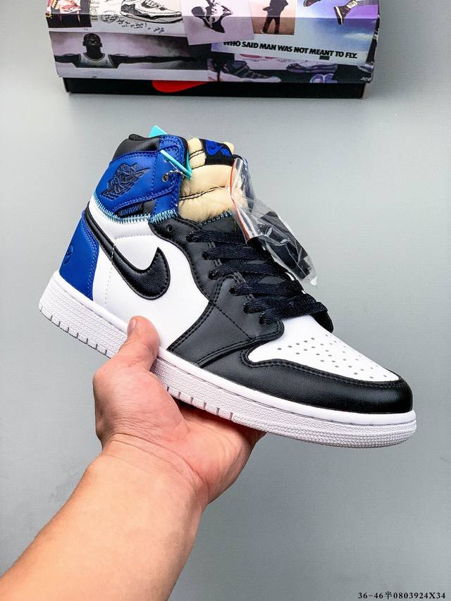 Company-grade top-grade leather! Air Jordan 1 high-top, trendy, cushioned sport