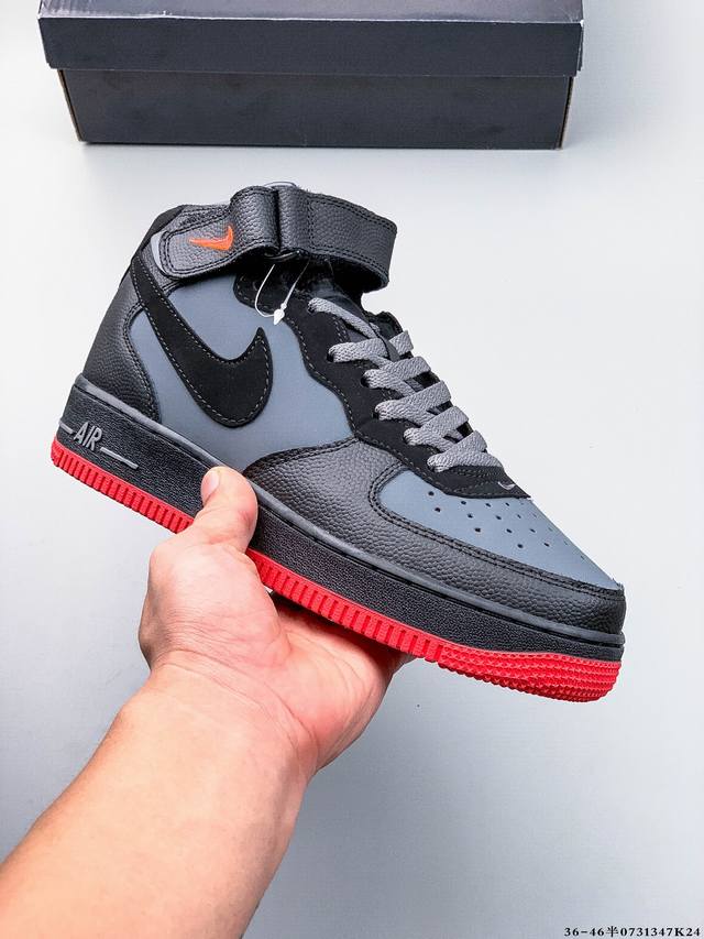Second layer genuine label! Nike Air Force 1 Mid Air Force One classic versatil