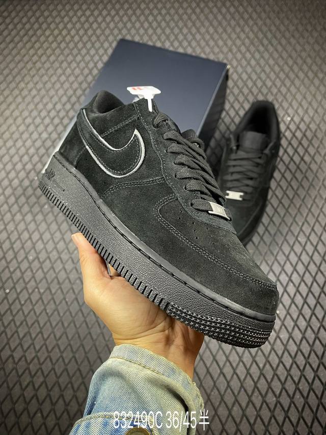 C Nike Air Force 1 Low suede black edge Air Force One low-top sports casual snea