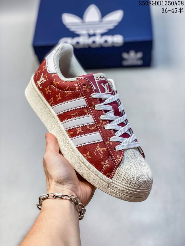 Overseas hit limited edition! High-end custom Adidas shell toe "LV Louis Vuitto