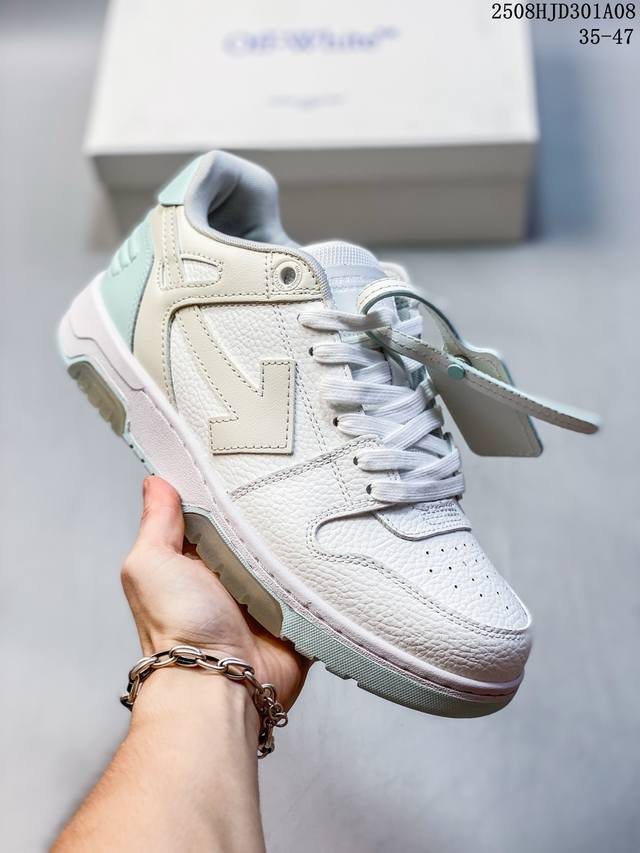Off 23Ss White Arrow Colorblock All-match White Shoes Ow Low-top Men's and Women