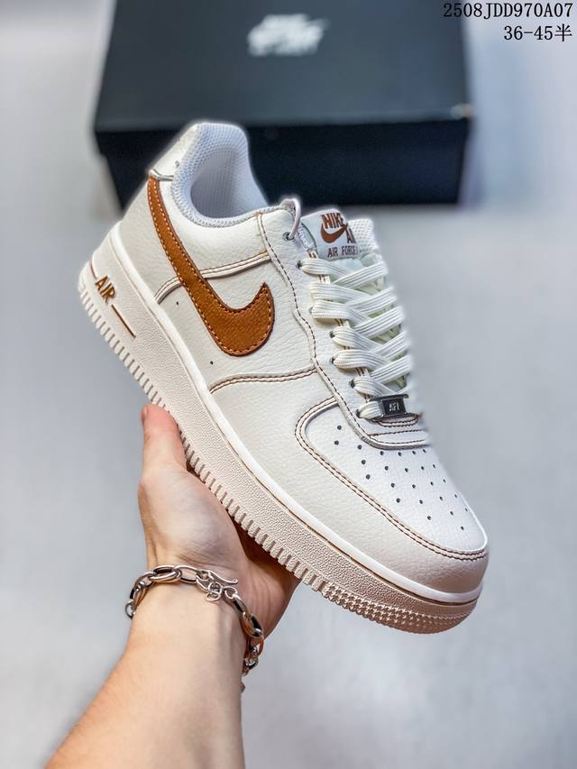 Corporate-grade with half sizes Nike Air Force 1 '07 low-top, thick-soled, heig