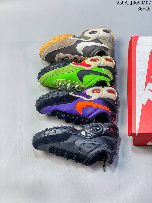 Nike Air Max Waffle Plus 'Black and Anthracite' Low-Top Air Cushioned Retro and