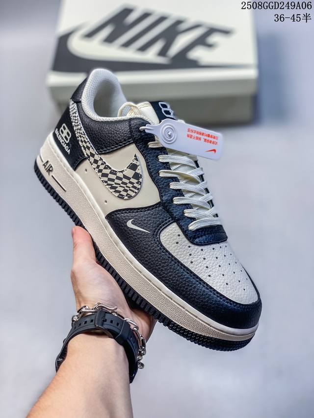 Corporate-grade with half sizes Nike Air Force 1 '07 low-top, thick-soled, heig