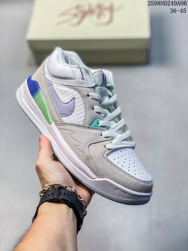 Jordan Stadium 90 round toe lace-up wear-resistant breathable low-top basketball