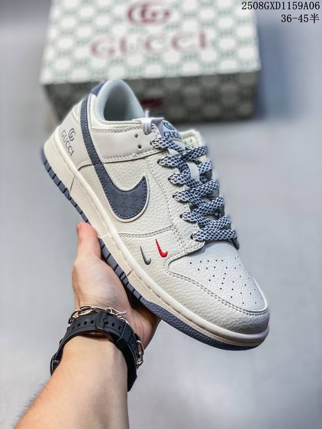 Overseas hit limited edition sale! Nike SB Dunk Low "Gucci co-branded gray flor