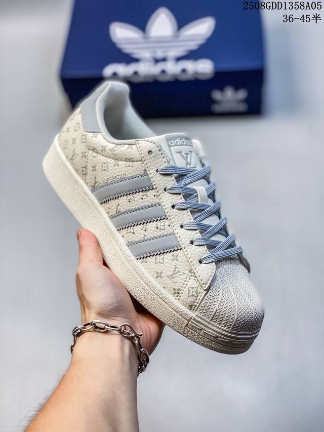 Overseas hit limited edition! High-end custom Adidas shell toe "LV Louis Vuitto