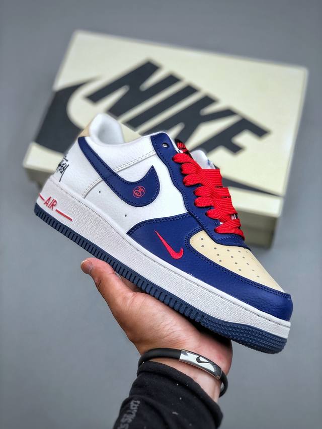 C version Nike Air Force 1 '07 white and blue Air Force One low-top casual sneak