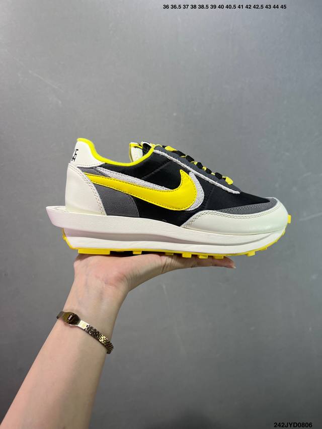 Authentic Sacai x Nike Ldwaffle Black and White Deconstructed Three-Party Collab