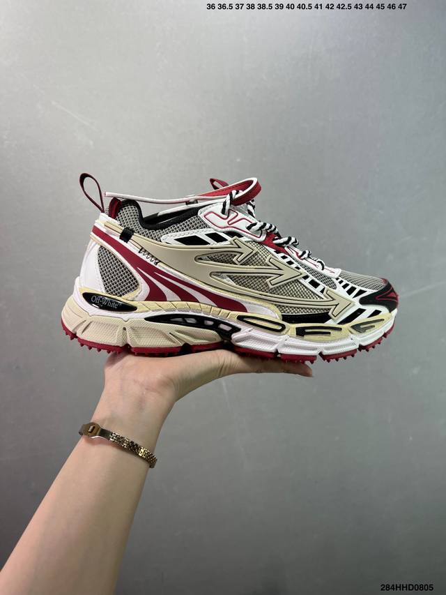 Company-level Off-White new round-toe lace-up low-top sports white shoes runnin