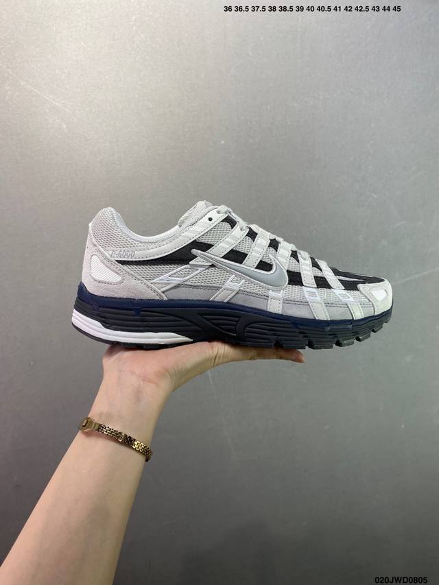 The company-grade Nike P-6000 running shoes feature red hooks on both the insid