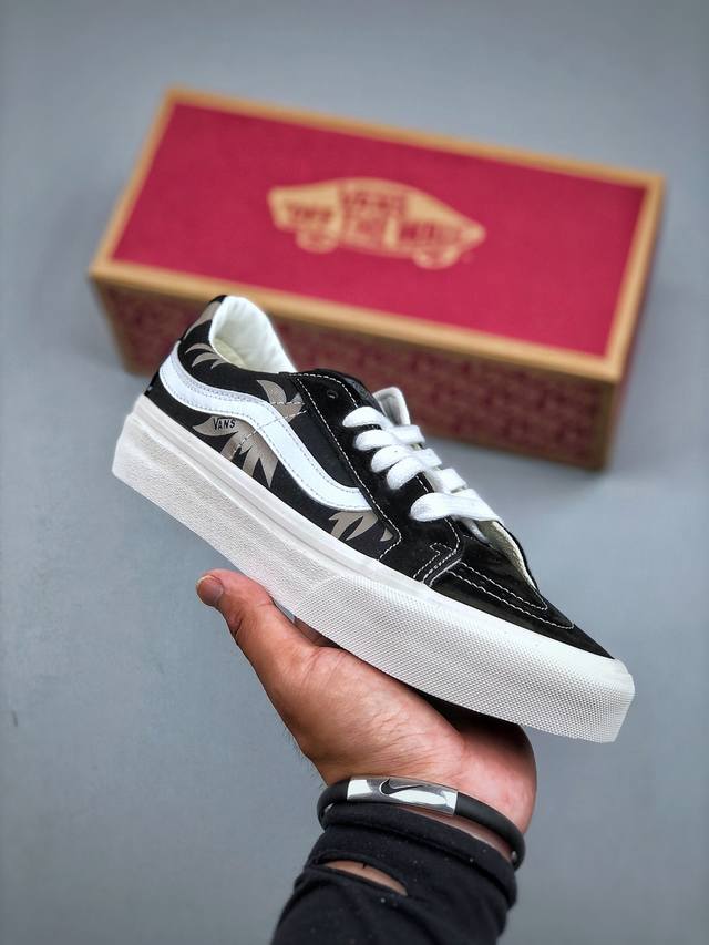 Vans Sk8-Low Palm Leaf Black and Brown Maple Leaf Comfortable and Versatile Low-