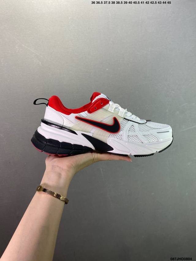Nike V2K Run running shoes are retro and breathable mesh sneakers in gray and si