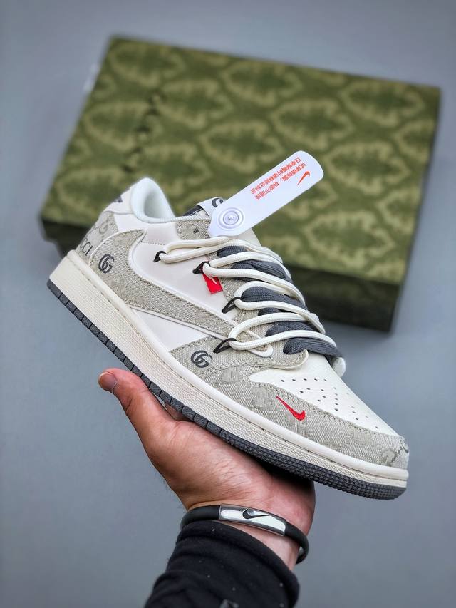Travis Scott x Fragment Design x Air Jordan 1 Low Og Sp Aj1 Joe 1 Gucci Beige Gr