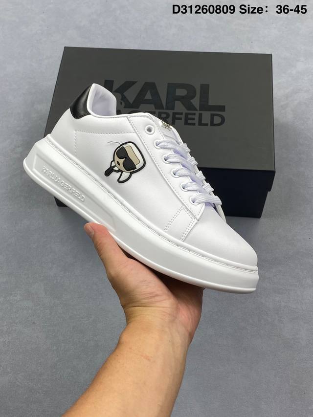Karl Lagerfeld low-top casual sneakers. Made from genuine top-grain materials. E