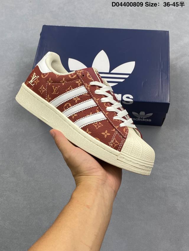 Adidas Originals Superstar shell toe 'DIY' series low-top classic and versatile