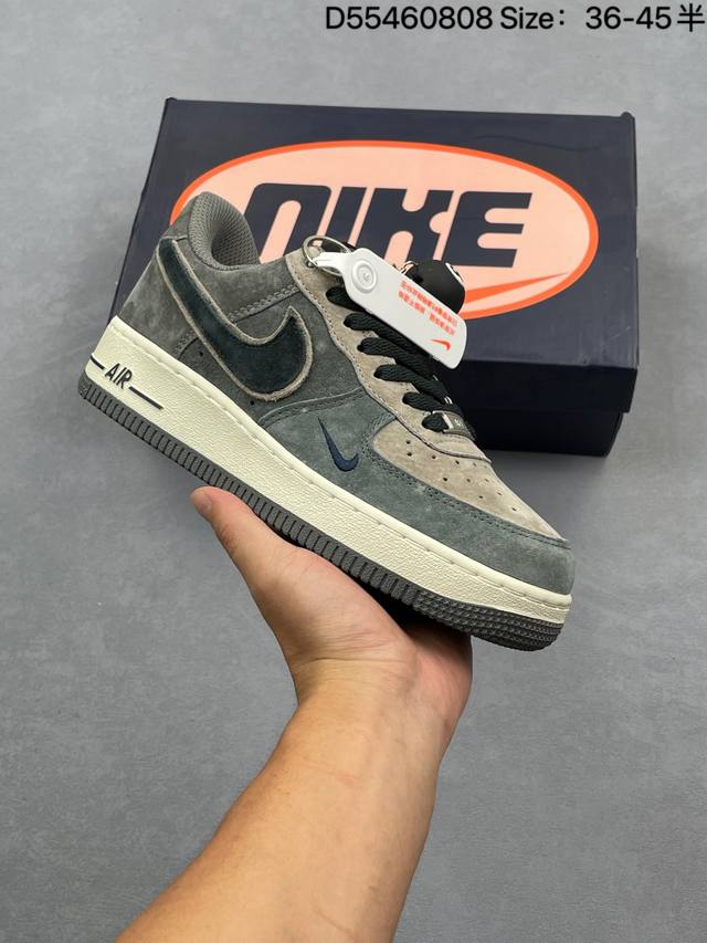 Air Force 1 Low black 8 brown gray green suede Original last and original cardbo