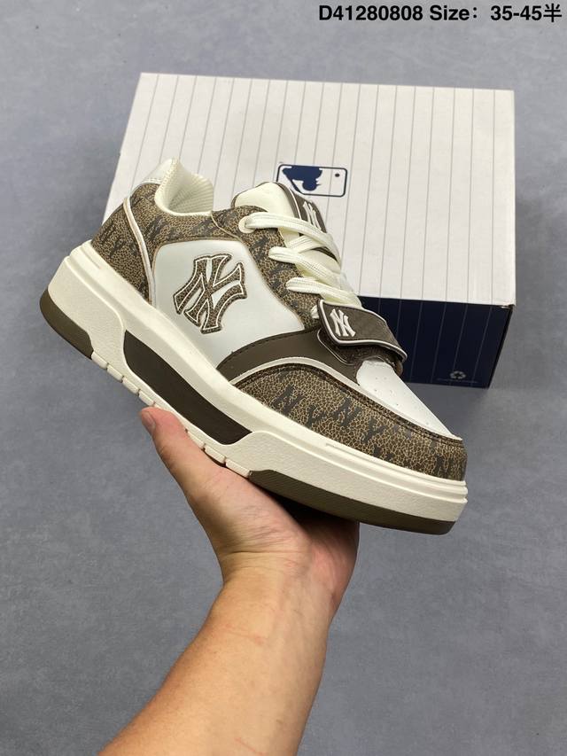Korean Mlb Men's and Women's Retro Daddy Bigball Chunky Window Retro Print Thic