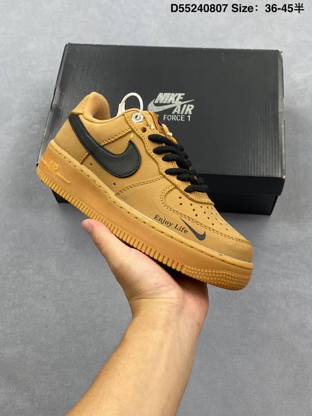 Corporate-level Nike Air Force 1 Low 07, cute black and brown, Maillard brown a