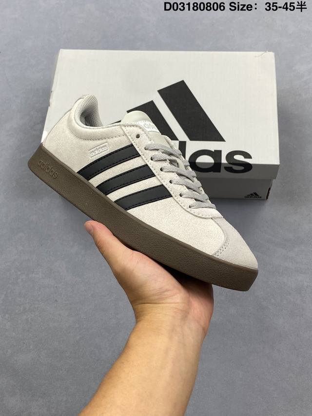 Ad Neo Vl Court Classic Adidas Trefoil suede non-slip wear-resistant lightweight