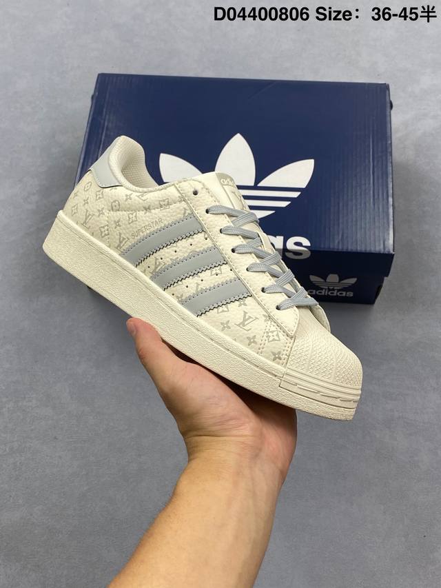 Adidas Originals Superstar shell toe 'DIY' series low-top classic and versatile
