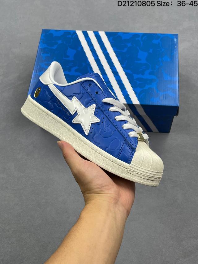 Bape X Adidas Originals Superstar Shell Toe Series Adidas Trefoil Low Top Classi