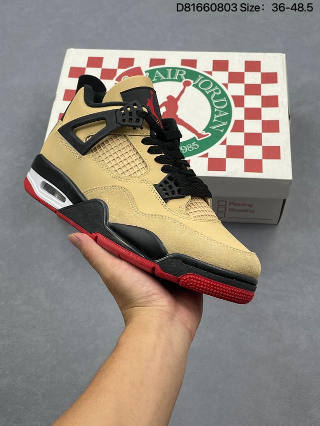Air Jordan 4 Retro Desert Yellow, Black and Red Michael Jordan Aj4 generation mi