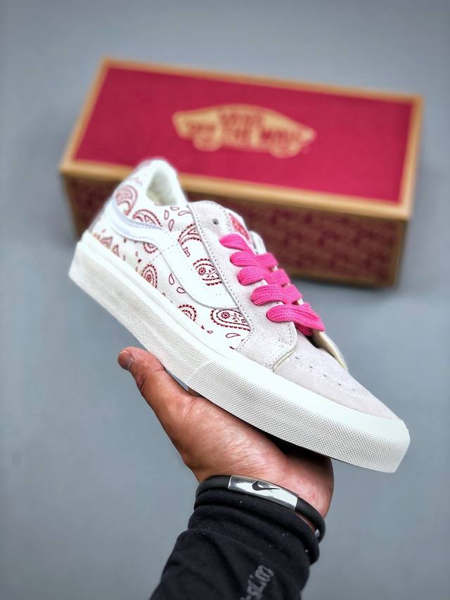 Vans Sk8-Low Cashew Flower Comfortable Versatile Low-Top Canvas Shoes Unisex Wh