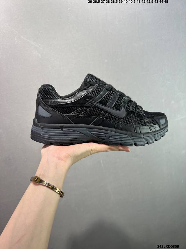 The company-grade Nike P-6000 running shoes feature red hooks on both the insid