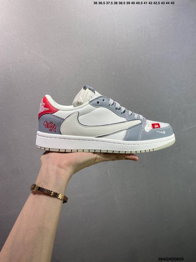 Corporate-grade Air Jordan 1 Low collaboration DDD. This model breaks the const