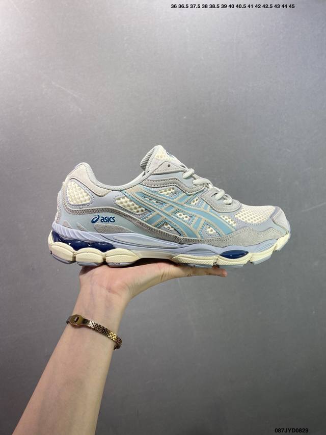 Company-level Asics Gel-Nyc breathable mesh upper with some synthetic leather ma