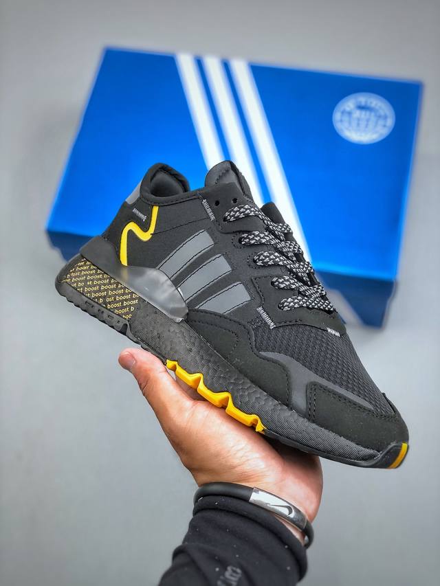 Adnite Jogger Trefoil all-black retro running shoes made with original material