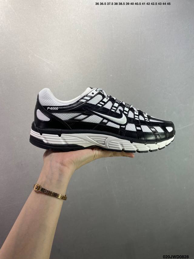 The company-grade Nike P-6000 running shoes feature red hooks on both the insid