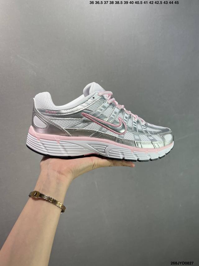 The company-grade Nike P-6000 running shoes feature red hooks on both the insid