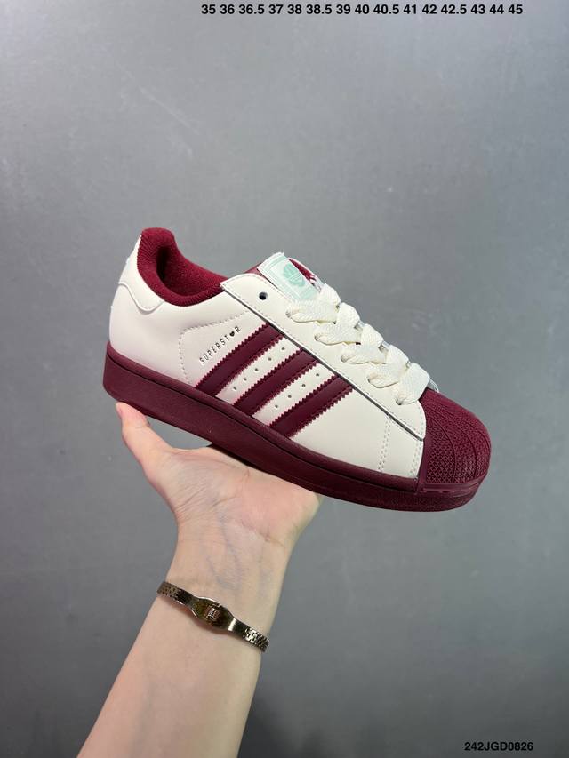 Adidas Originals Superstar 2 white and black retro trend non-slip wear-resistant