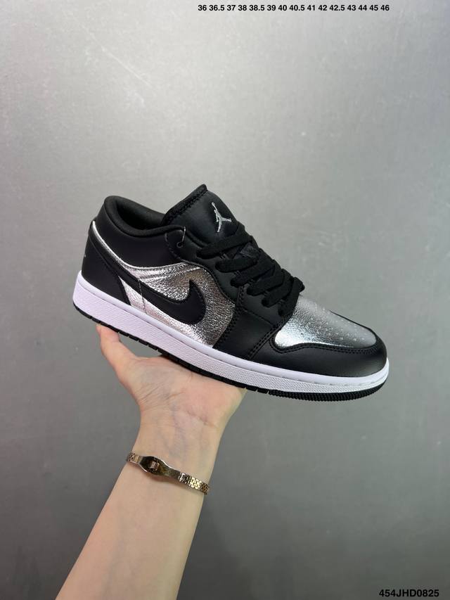 Air Jordan 1 Low Black Silver Official Synchronous New Color Original Grade Prod