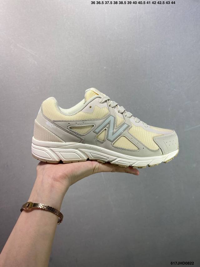 Company-level New Balance Nb W480 Cream Retro Sport Running Shoes Launch DDD. De