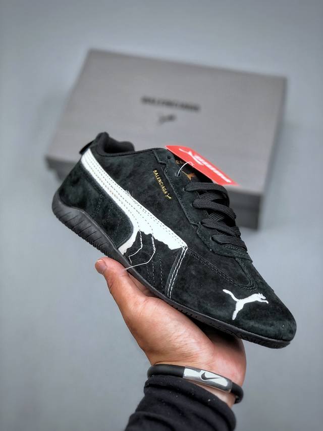 Puma x Balenciaga Speedcat series thin-soled shoes with cowhide suede round toe
